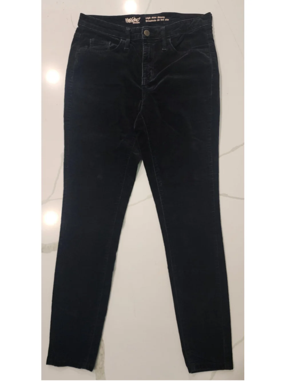 Mossimo Velvet High Rise Skinny Jeans Black 4/27 Super Stretch High Waist Pants